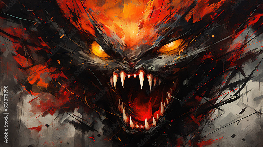Fototapeta premium Fury Unleashed: Abstract Expression of Anger