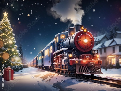 Christmas Train Frame: A Journey through the Winter Splendor