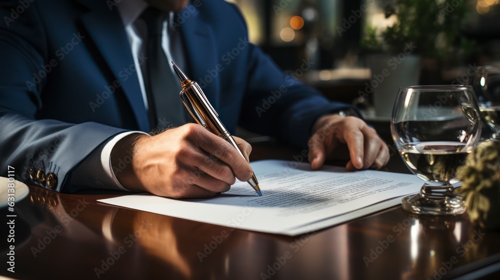 Signing a business contract, close-up on hand and pen, commitment, detailed Signing a business contract, close-up on hand and pen, commitment, detailed