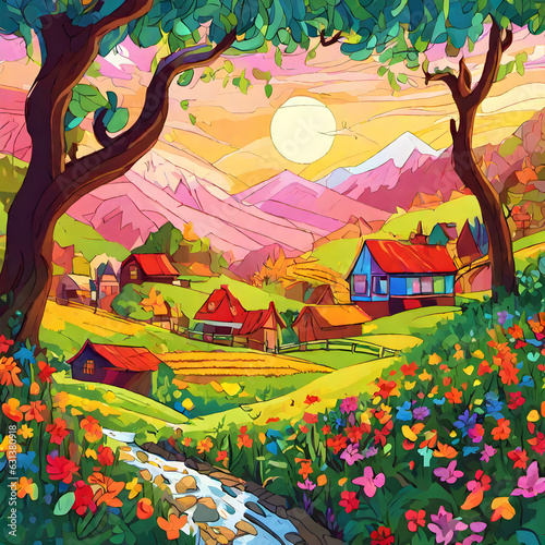 Rustic Villages and Farms: A Journey in Illustration