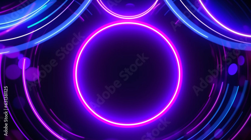 bstract seamless loop neon circle blue and purple neon circles hitech motion background seamless loop