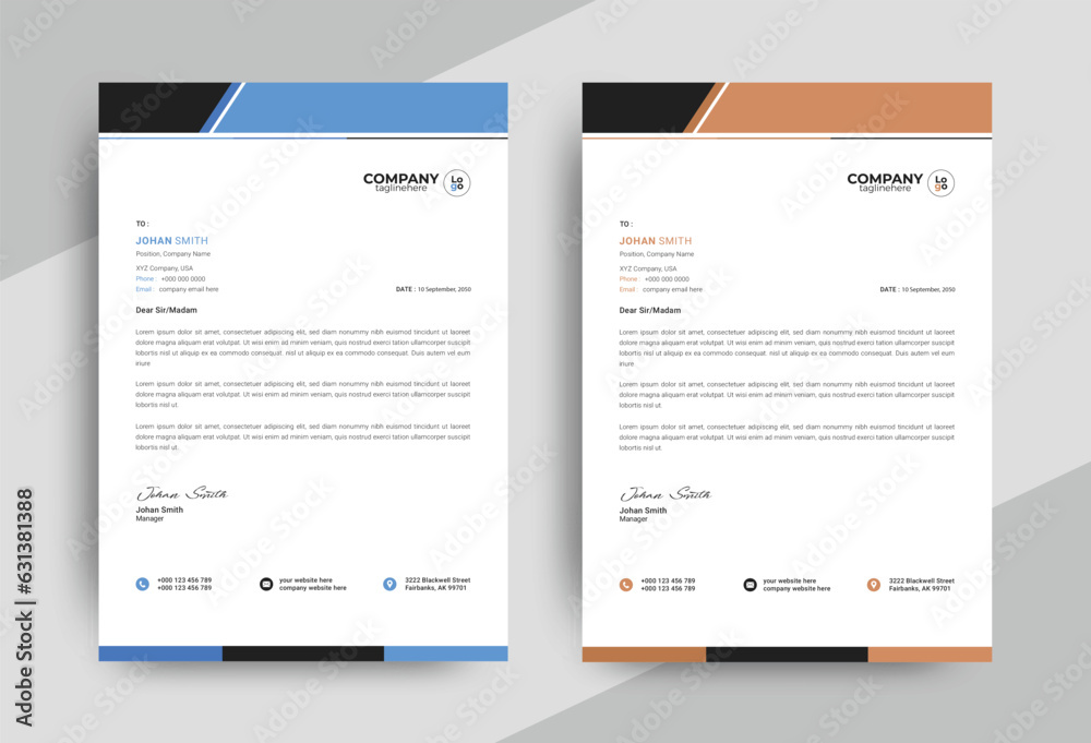 Minimal Letterhead Design template in Abstract style