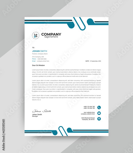 Abstract Corporate Business Minimal Style Letterhead Design Vector Template For Your Project. Elegant Flat Design Vector Illustration.