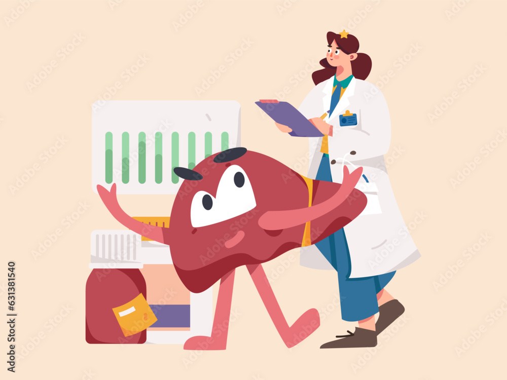 Naklejka premium Medical Characters Anti-epidemic Flat Vector Concept Operation Hand Drawn Illustration 