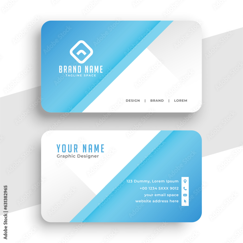 Professional blue modern simple business card template