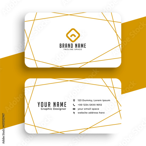 White and golden ready business card template