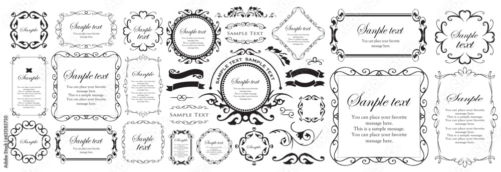 Fashionable frame. Design template. A set of gorgeous foreheads. Fashionable frame. Design template. A set of gorgeous foreheads.
