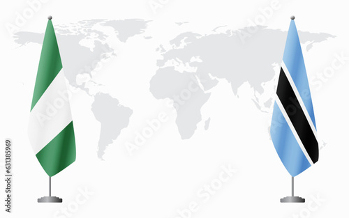 Nigeria and Botswana flags for official meeting