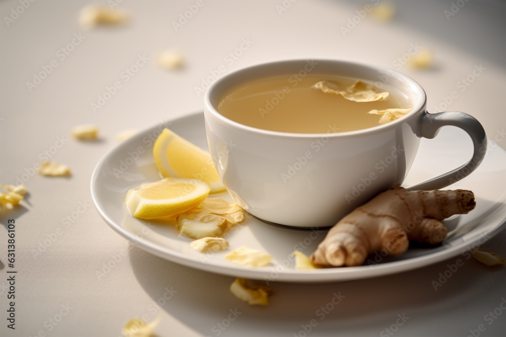 Cup of ginger and lemon tea. Cup of ginger and lemon tea.