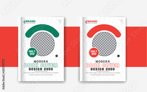 Annual report business book cover dsign template in a4 with vector
