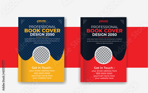 Annual report business book cover dsign template in a4 with vector