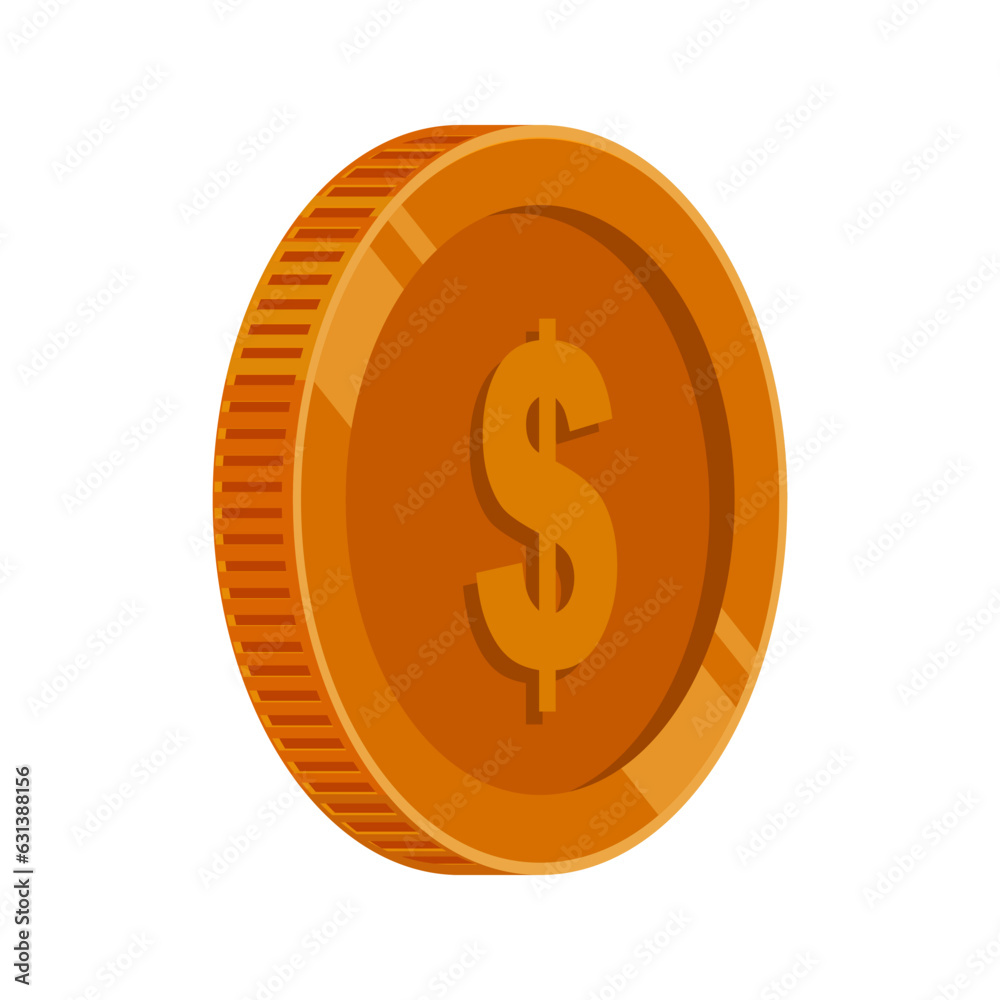US Dollar Coin Bronze Vector US Dollar Coin Bronze Vector