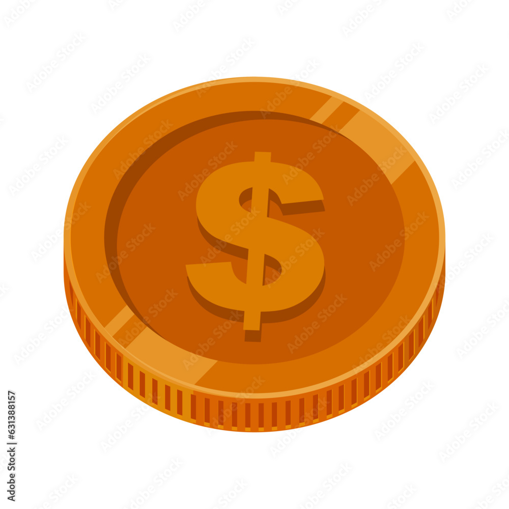 US Dollar Coin Bronze Vector US Dollar Coin Bronze Vector