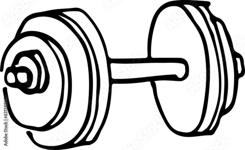 Sketch dumbbell sport gym equipment hand drawn