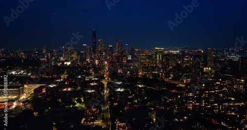 Wallpaper Mural Luminous scenery of stunning New York at night. Never sleeping vibrant city from aerial perspective. Torontodigital.ca