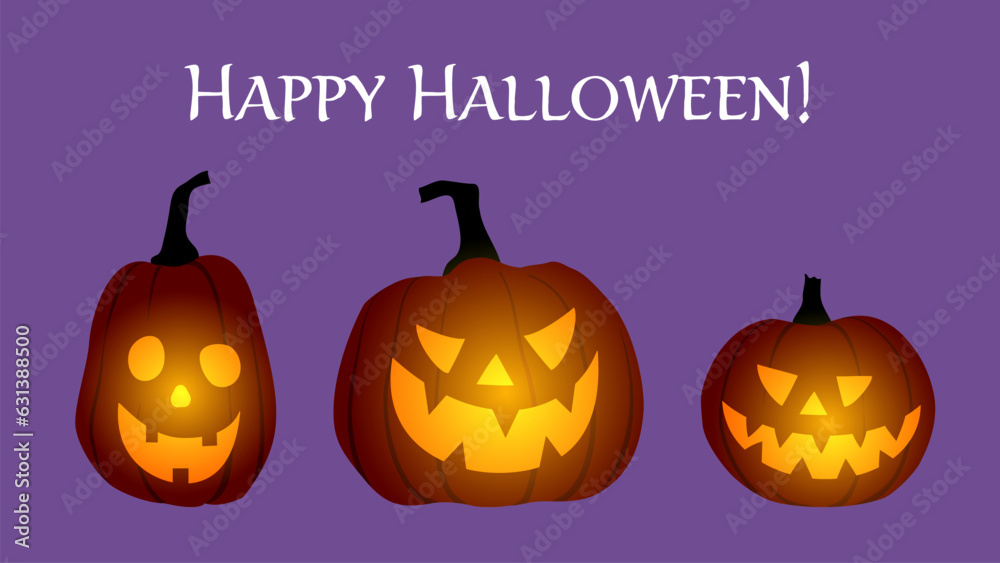 ハロウィンのかぼちゃ、ジャックオランタンのイラスト(ライトアップ) ハロウィンのかぼちゃ、ジャックオランタンのイラスト(ライトアップ)