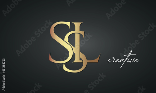 luxury letters SSL golden logo icon premium monogram, creative royal logo design	