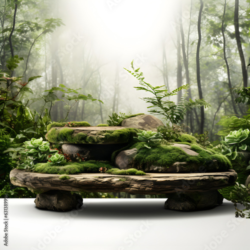 nature platform isolated on forest background