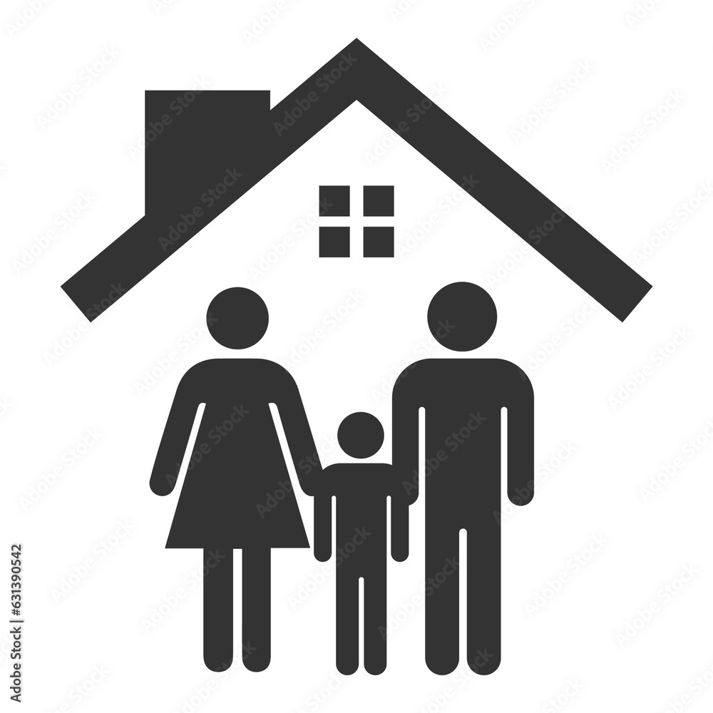 Vector illustration of family house icon in dark color and transparent background(png). Vector illustration of family house icon in dark color and transparent background(png).