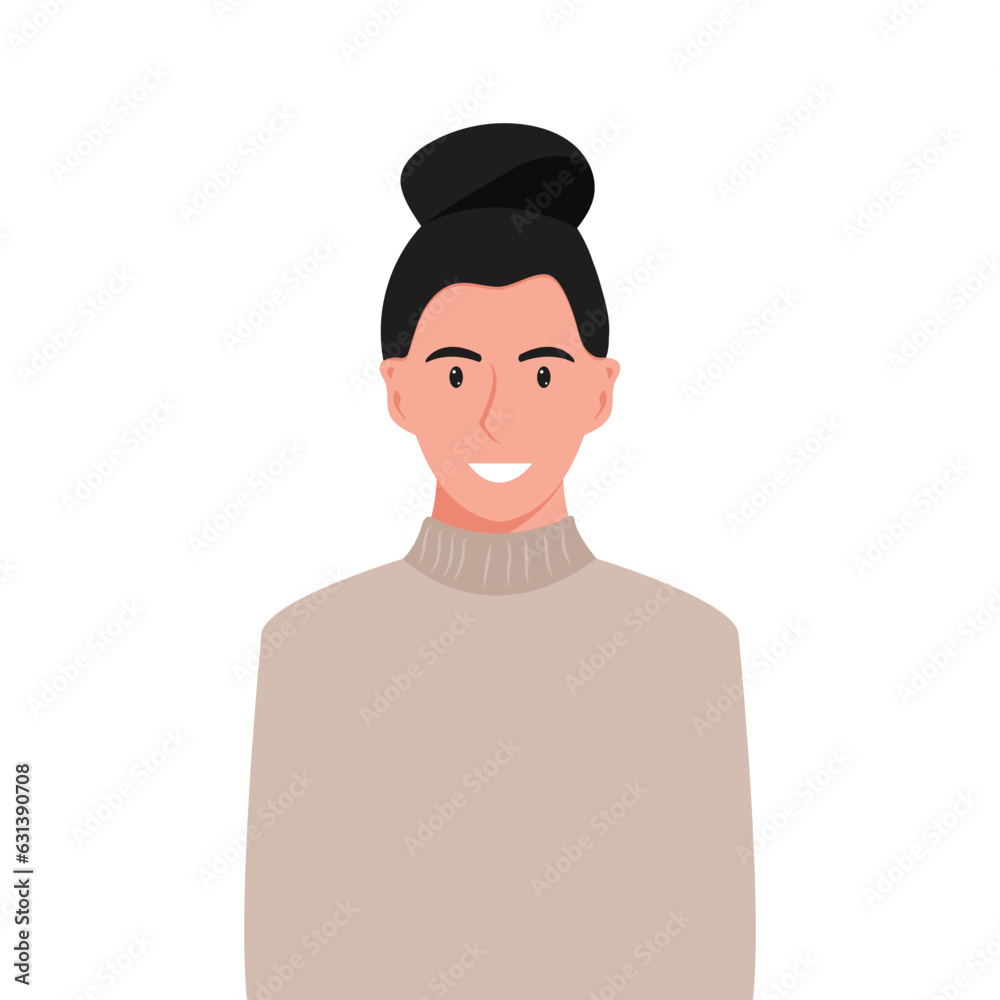 People's faces of woman with happy smiling humans. Avatars. Set of user profiles. Colored flat vector illustration People's faces of woman with happy smiling humans. Avatars. Set of user profiles. Colored flat vector illustration