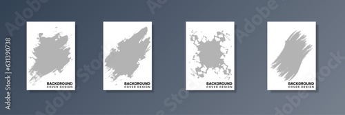 Vector paint brush clipping masks for flyer, presentation, brochure, banner, poster design. City blur background.