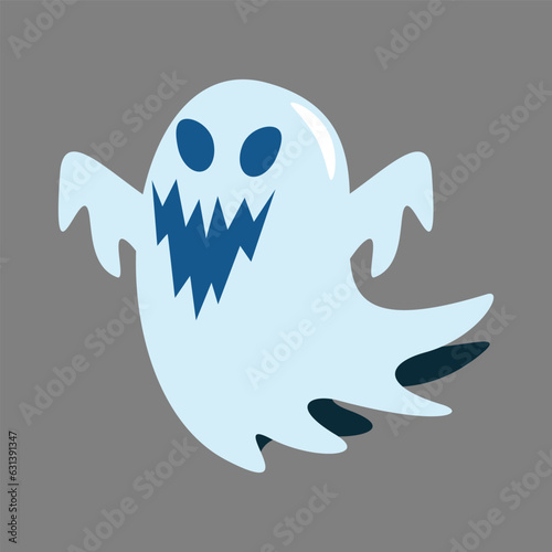 Spirit ghost . Cute halloween cartoon characters . Vector .