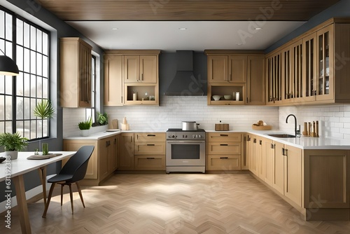 modern kitchen interior with kitchen  generated by AI