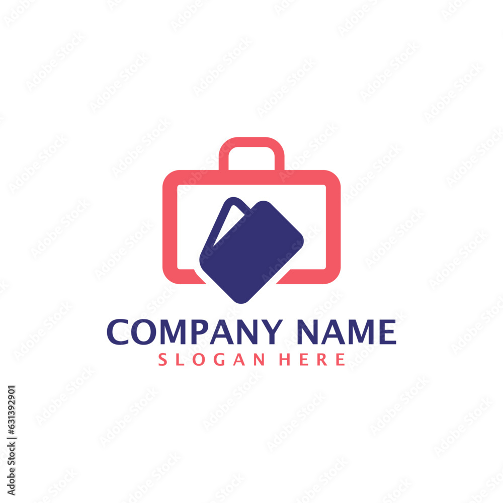 Wallet with Suitcase logo design concept vector. Suitcase logo design template Wallet with Suitcase logo design concept vector. Suitcase logo design template