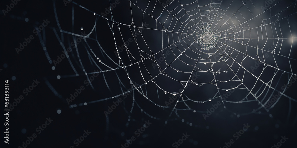 An atmospheric setting adorned with intricate spiderwebs, crafting a spooky ambiance that suits the Halloween theme.