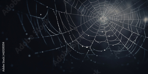 An atmospheric setting adorned with intricate spiderwebs, crafting a spooky ambiance that suits the Halloween theme.
