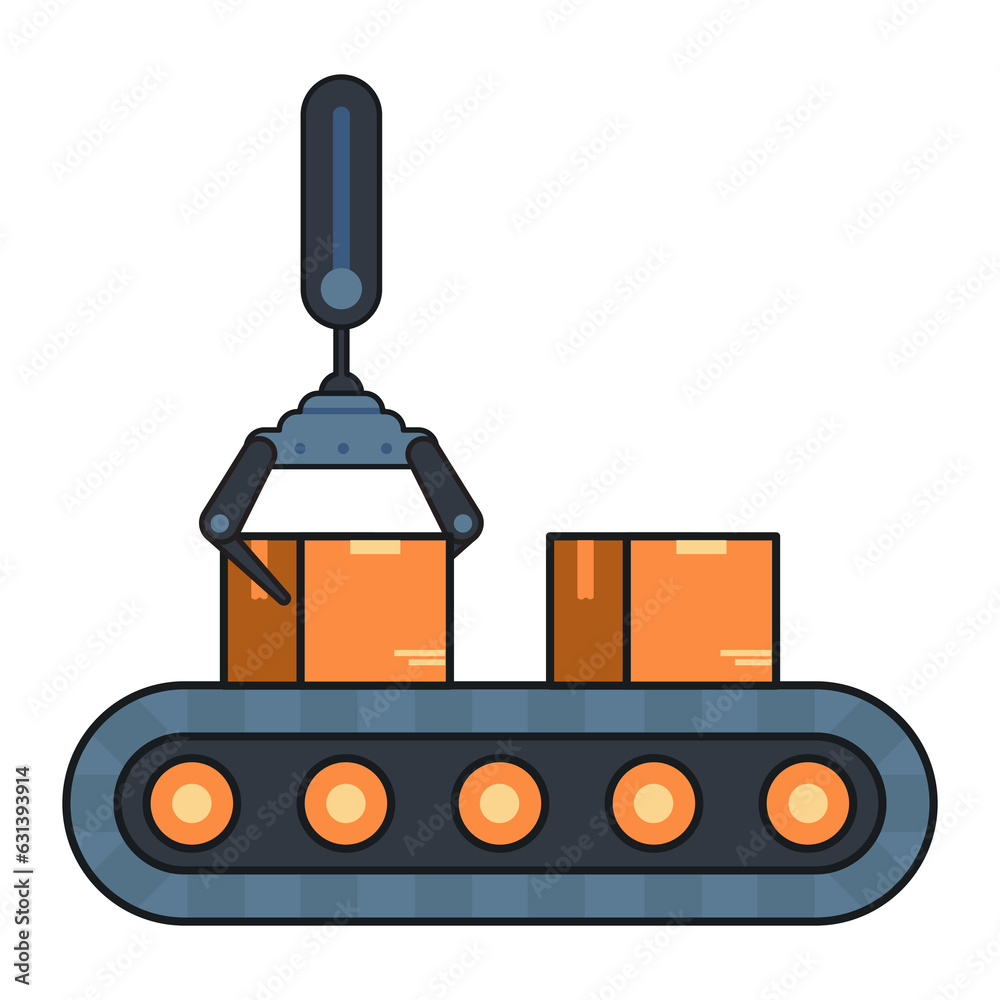 Conveyor Belt Smart Industry Icon Outline Fill Style Conveyor Belt Smart Industry Icon Outline Fill Style