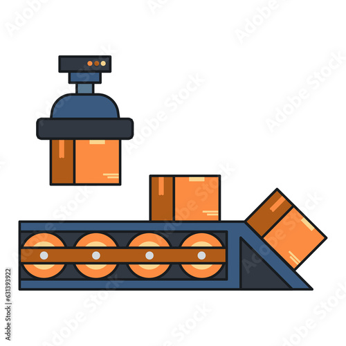 Conveyor Smart Industry Icon Outline Fill Style