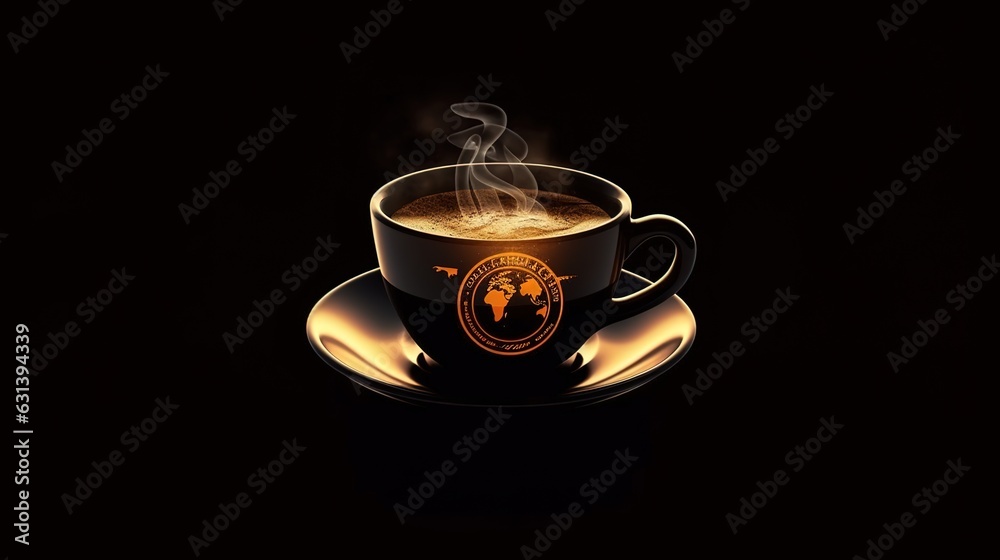 International coffee day background generates coffee and coffee shop cartoon illustrations.AI generated.  