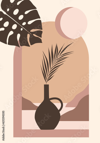 Abstract poster. Minimalistic boho print. Old Town style.