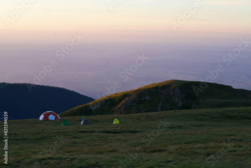 Evening in the mountains, Mosuleata Refuge, Fagaras Mountains, Romania photo