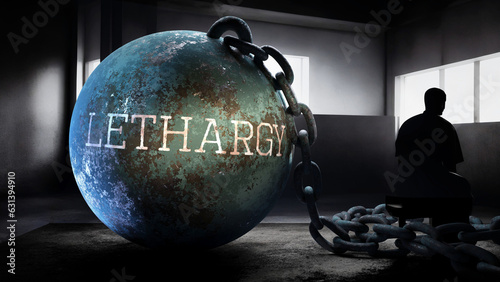 Billede på lærred Lethargy - a metaphorical view of exhausting human struggle with lethargy