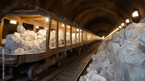 Salt Mine Train Carrying Loads of Salt  photo