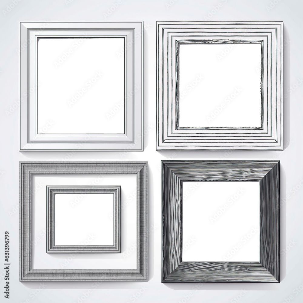 Set of black and white frames for paintings Set of black and white frames for paintings