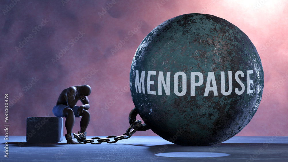 Menopause a metaphor showing human struggle with Menopause. Resigned