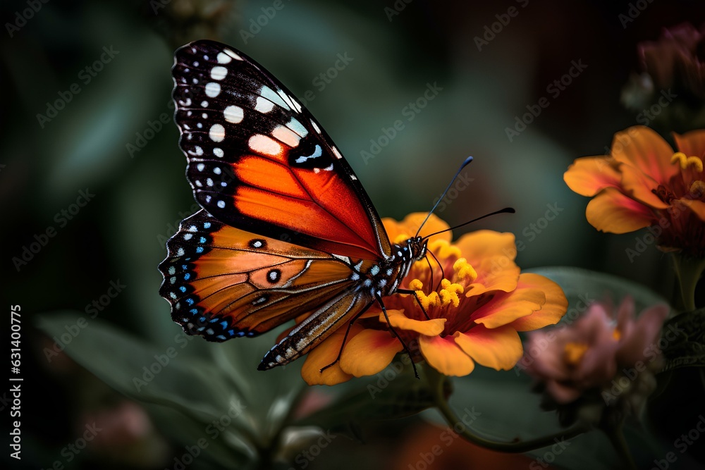 Obraz premium monarch butterfly on flower made by midjeorney