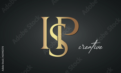 luxury letters ISP golden logo icon premium monogram, creative royal logo design	