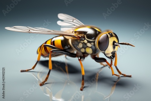 close up portrait of hoverfly