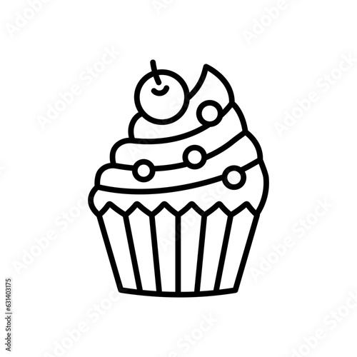 Cupcake icon in vector. Illustration