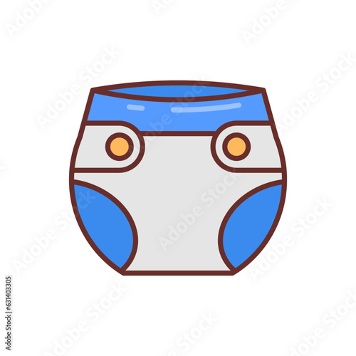 Diaper icon in vector. Illustration