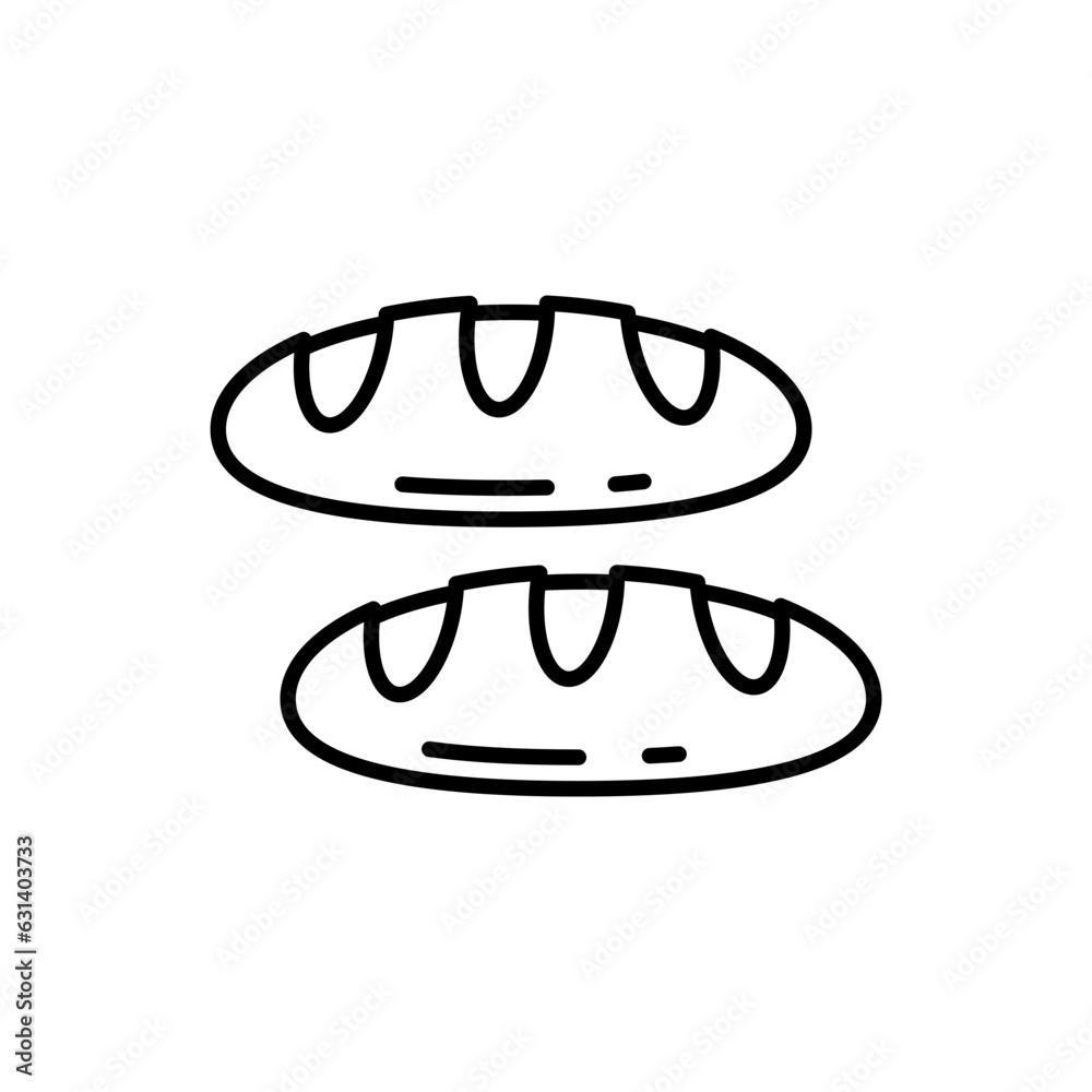 Baguette icon in vector. Illustration Baguette icon in vector. Illustration