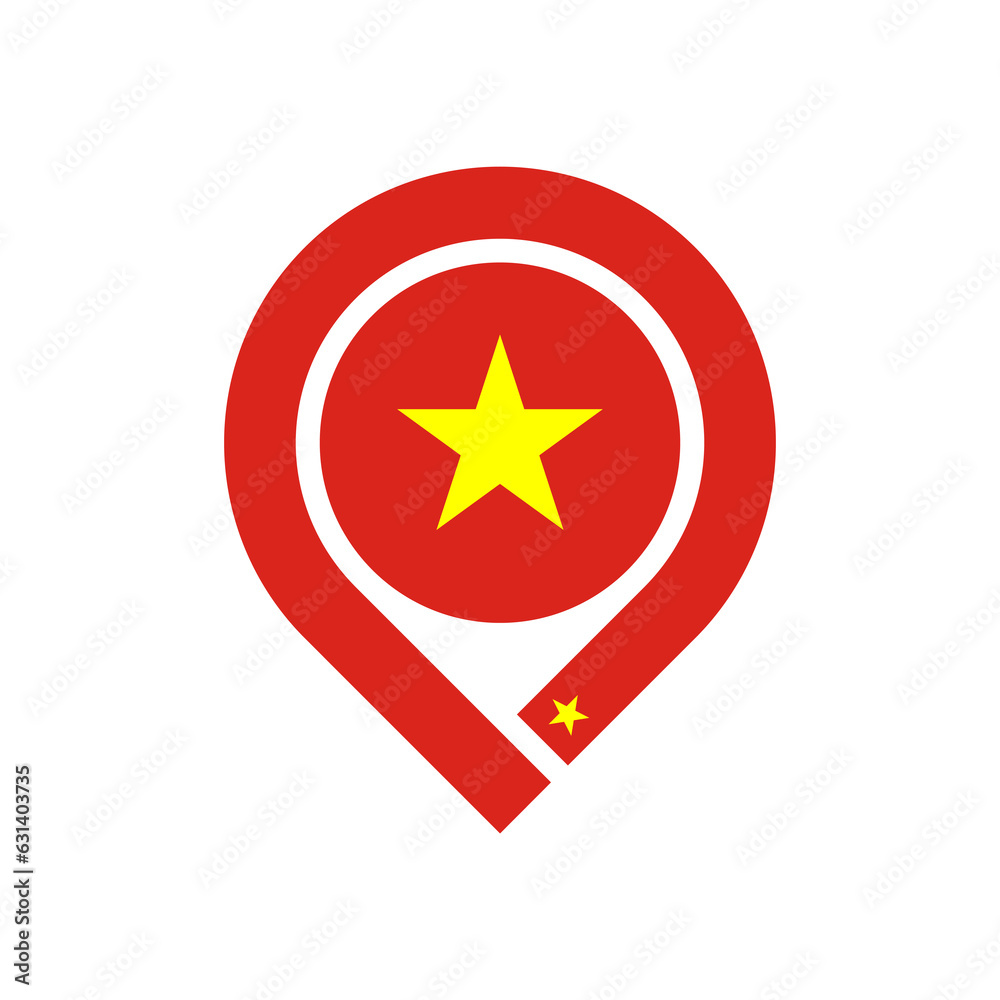 vietnam flag map pin icon. vector illustration isolated on white background vietnam flag map pin icon. vector illustration isolated on white background