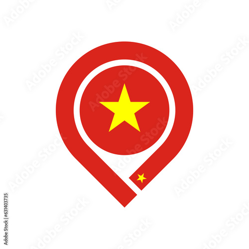 vietnam flag map pin icon. vector illustration isolated on white background