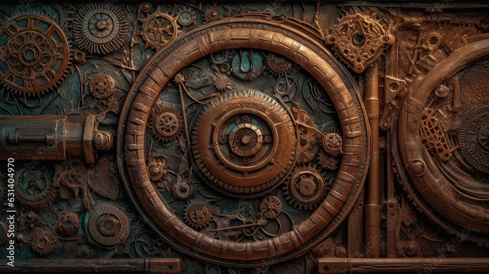 steampunk gears texture .