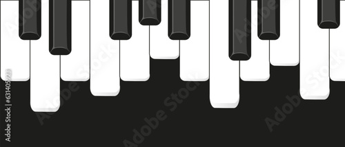 Realistic cartoon flat Piano Keys background with copy space. Simple cartoon Piano key vector ilustration.