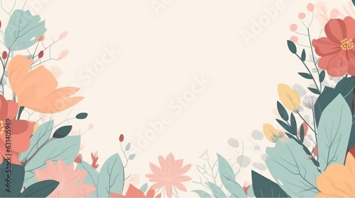 Beautiful spring flowers floral with copy space for text  AI generated